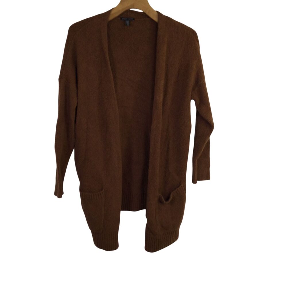 Eileen Fisher Womens Knitted Cardigan Sweater Long Sleeves Brown Size Medium
